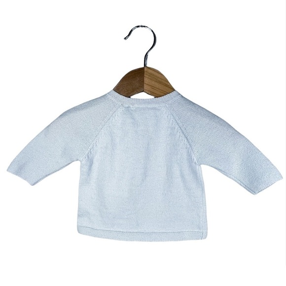 Tartine et Chocolat Baby Sweater 1 Month Newborn Cat Cotton Cashmere Blue NWT - Picture 5 of 8